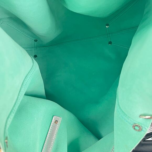 Tiffany & Co. Reversible Metallic Silver Leather Tote w/ Matching Zip Pouch RARE - Picture 8 of 16